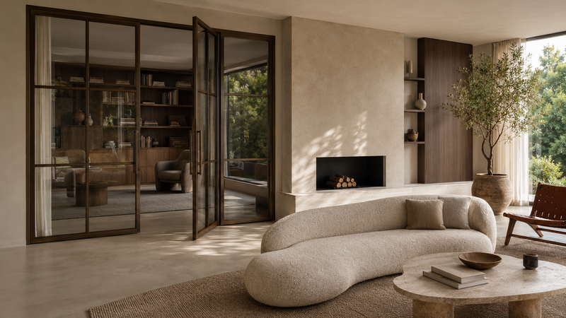 Bronzen stalen deuren: de trendkleur voor een warm interieur